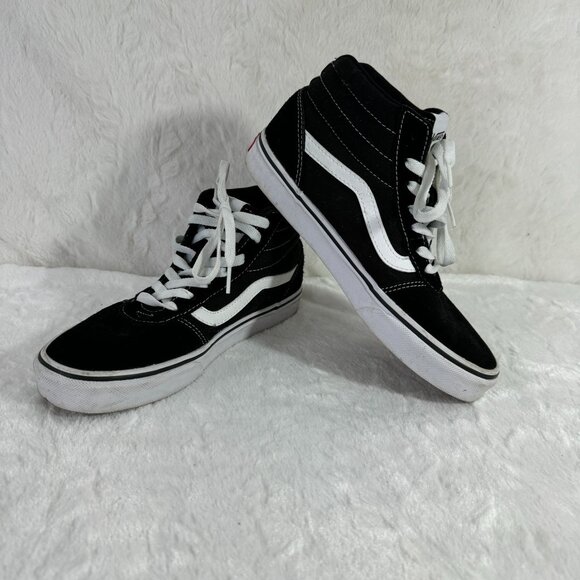 Vans Off The Wall Women's Sz 8 Black & White High-Top Sneakers Ward Hi Top - Picture 1 of 7